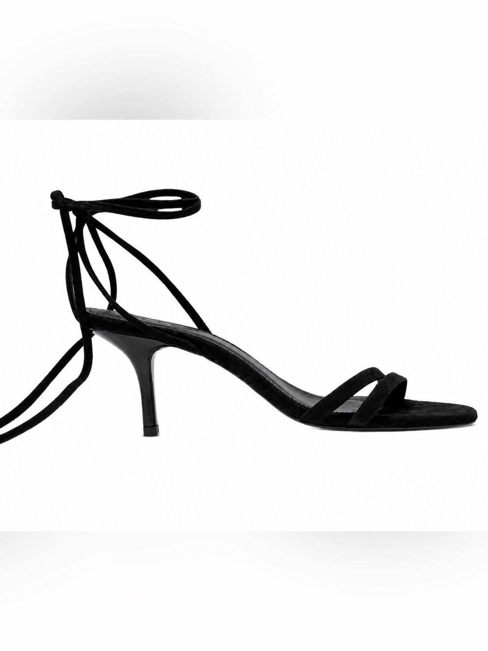 ba&sh Black Cepita Lace-Up Mid-Heel Sandals